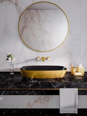 Раковина CATALANO GOLD&SILVER 40х80 / чорна / золота (180APGRLXNO)