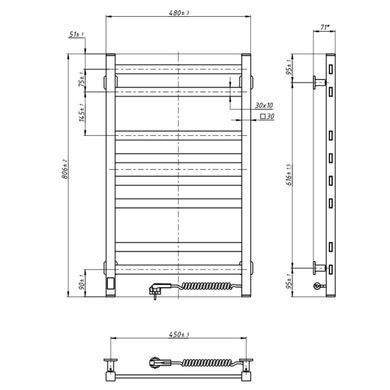 Электрический полотенцесушитель NAVIN АВАНГАРД 480&times;800 R SENSOR / антрацит (12-928053-4880)