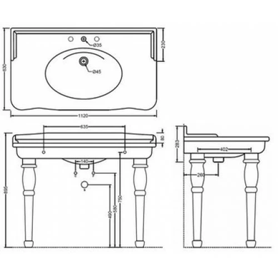 Раковина ARTCERAM HERMITAGE 63х11.2 / чорна (HEL004 03; 00)
