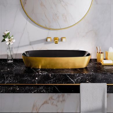Раковина CATALANO GOLD&SILVER 40х80 / чорна / золота (180APGRLXNO)