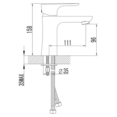 IMPRESE VALTICE смеситель для умывальника, хром, 35 мм (05320)