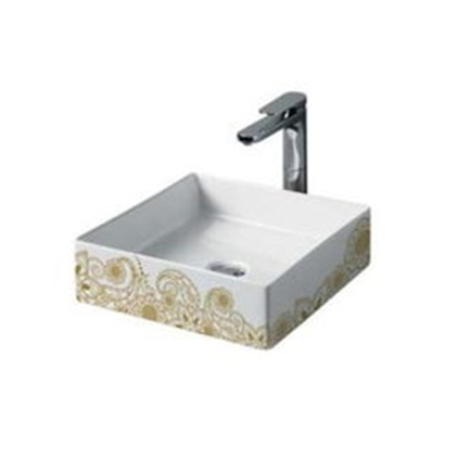 Раковина ARTCERAM SCALINO WHITE GLOSSY GOLD 38х38 (SCL001 01; 15)