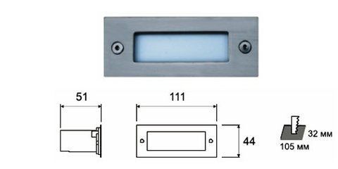 Светильник почвенный врезной LED 1W IP54 (A04D)