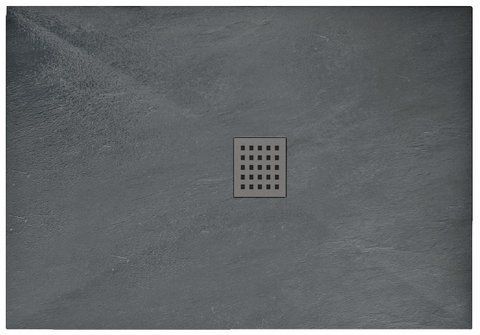 Душовий піддон акриловий REA GREY ROCK 80х100х3.5 / чорний / прямокутний (REA-K4582)