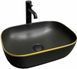 Раковина VBI RAVENNA 33х46 BLACK MATT GOLD EDGE (VBI-011228)