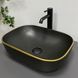 Раковина VBI RAVENNA 33х46 BLACK MATT GOLD EDGE (VBI-011228)