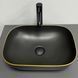 Раковина VBI RAVENNA 33х46 BLACK MATT GOLD EDGE (VBI-011228)