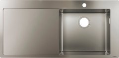 Hansgrohe Кухонна мийка S715-F450 на стільницю 1x35Ø 1045х510 полиця ліворуч Stainless Steel (43306800)
