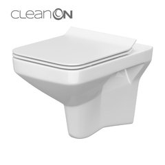 Унітаз підвісний Cersanit COMO CleanOn з дюропластовим сидінням Slim з плавним закриванням і функцією простого зняття однією кнопкою (K701-102)