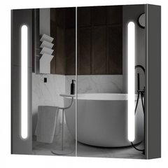 Зеркальный шкаф Aquarius Silver с LED подсветкой 80 (Графит) (70930221)