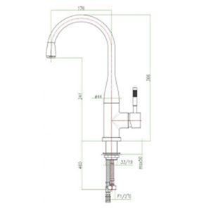 Смеситель для кухни FIORE XENON, с выдвижным изливом (089198)