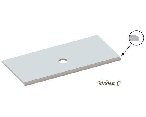 Стільниця SNAIL МЕДЕЯ 900х550 / білий глянець А100 (122A100)