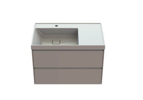 Тумба підвісна SNAIL РІЦА 795х495 + раковина АГНЕС / білий глянець А100 (790KD2550A100)