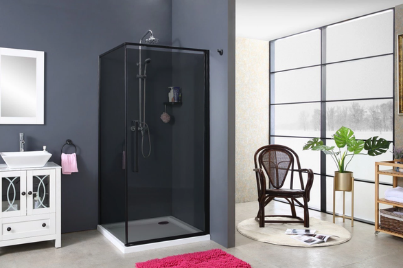 Душевая кабина DAMIXA GALA SQUARE PIVOT 90х90х190 / профиль черный / стекло тонированное (53WG-404-090BG)