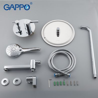 Встраиваемая душевая система GAPPO G48 G7104, излив - переключатель на лейку, 3-функции, хром (1034070)