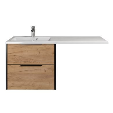 Тумба подвесная MOIDODIR LINE CRAFT 60-A / дуб крафт + раковина ADAM 120 L / белая (00-0009397)