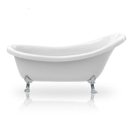 Ванна акрилова окрема BESCO OTYLIA 160x77 ретро + білі ніжки, white (NAVARA07758)