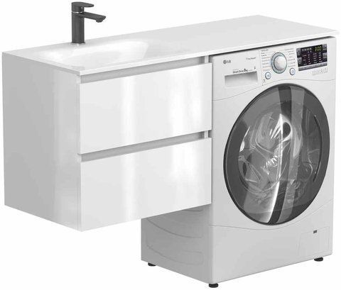 Тумба подвесная MIRAGGIO LUMO + раковина JESSEL 1200 L / белая (8815229)