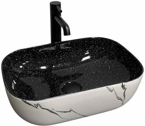 Раковина VBI RAVENNA 33х46 WHITE BLACK MARMO (VBI-011230)