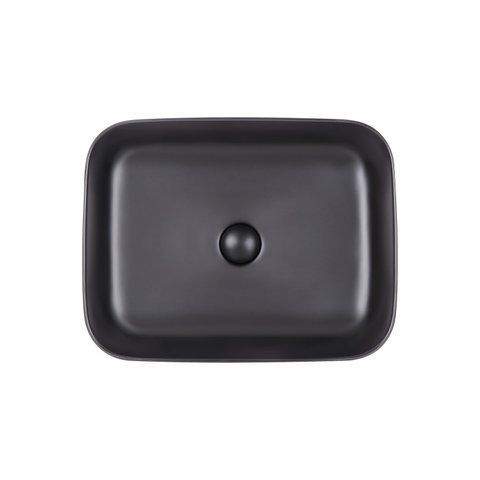Раковина QTAP TERN 40х50.5 / чорна / донний клапан (QT172195MBMB)