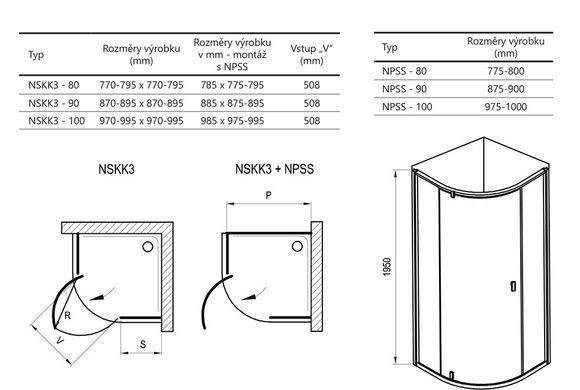 Душевая кабина RAVAK NEXTY NSKK3-90 / черная (3O677300Z1)