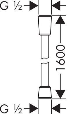 Hansgrohe Шланг для душа Isiflex`B 1.6 м Matt Black (28276670)