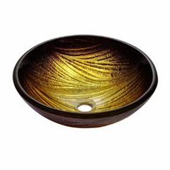 Раковина стеклянная Kraus Midas (GV-390-19mm), Хром; матовый хром; темный шоколад; античная бронза; золото