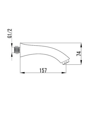Излив для смесителя скрытого монтажа для ванны IMPRESE KRINICE (VR-10110(N))