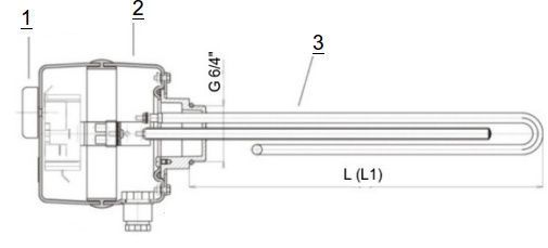 Электрический термоэлемент DRAZICE TJ G 6/4" E 4,5 кВт + удлиненная нагревательная часть (20011)