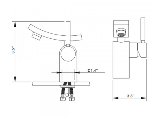 Змішувач для раковини KRAUS UNICUS однорычажный, с донным клапаном, хром KEF-14302