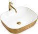 Раковина REA FLORIA GOLD WHITE 41х51 / біла / золото (REA-U0027)