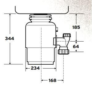 Измельчитель пищевых отходов In Sink Erator Evolution 250 мощностью 0,75 л. с.