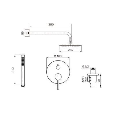 Душова система VBI MILANO NICKEL (VBI-050109NI)
