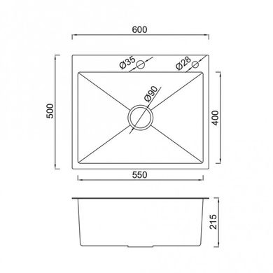 Мойка для кухни прямоугольной формы GAPPO GS6050 (1045117)