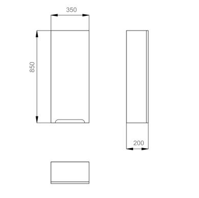 Шкафчик Sanwerk Slim "ERA AIR" 1F подвесной, левый, 200x300 мм h850, белый MV0000425