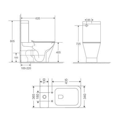Напольный унитаз QTAP CARDINAL ULTRA QUIET + сиденье SOFT CLOSE (QT04222168AUQ3W)