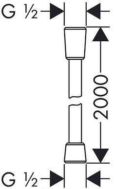HANSGROHE Шланг для душа ISIFLEX`B 2.0 м (28274000)