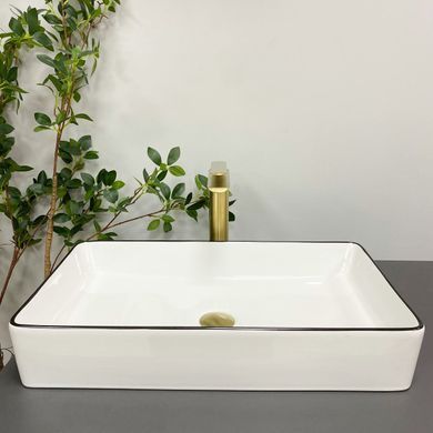 Раковина VBI TRIEST 35х61.5 WHITE BLACK EDGE (VBI-012710)