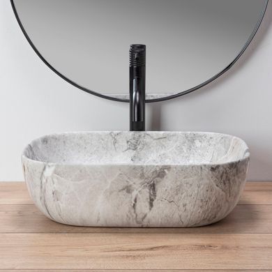 Раковина REA LIVIA STONE 33.5х46.5 / бежева (REA-U3800)