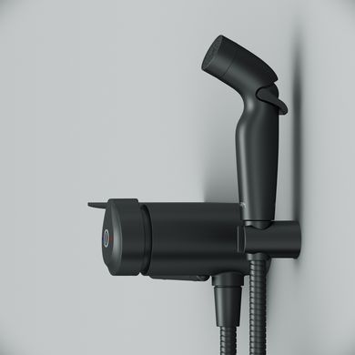 Змішувач для ванни та душу AM.PM X-JOY / TouchReel, що монтується в стіну з гігієнічним душем та полицею / чорний (F0H85A822)
