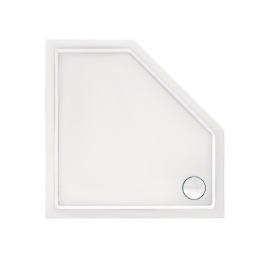 Душовий піддон акриловий QTAP DIAMOND 100х100х12 / п'ятикутний + сифон (DIAMOND301112)