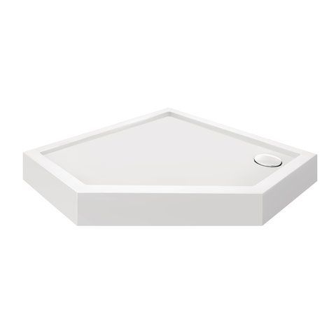 Душевой поддон акриловый QTAP DIAMOND 100х100х12 / пятиугольный + сифон (DIAMOND301112)