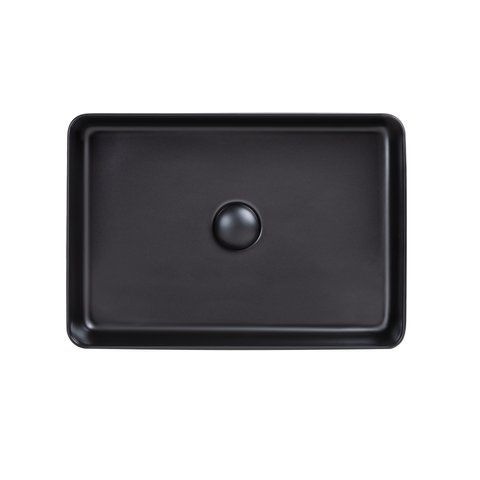 Раковина QTAP TERN 35х51 / чорна / донний клапан (QT1711A055MB)