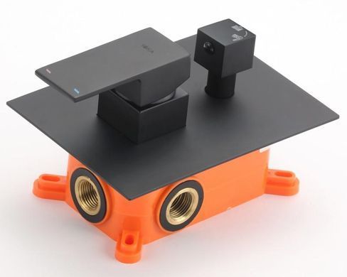 Душевой гарнитур скрытого монтажа YOKA DUAL 25 BLACK + BOX черный (BP.DUAL25 BLK)