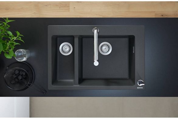Кухонная мойка C51-F635-09 Сombi 770x510 на две чаши 180/450 Select со смесителем Chrome (43220000)