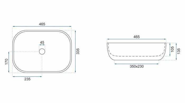 Раковина REA LIVIA STONE 33.5х46.5 / бежева (REA-U3800)