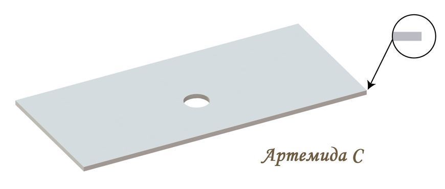 Стільниця SNAIL АРТЕМІДА 1200х550 / білий глянець А100 (126A100)