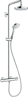 Hansgrohe Душова система Croma Select S 180 2jet Showerpipe EcoSmart з термостатом: 9 л/хв, білий/хромований (27254400)