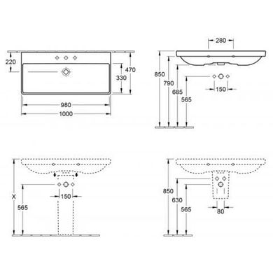 Умивальник Villeroy&Boch Avento 100x47 4156A501, Білий