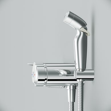 Змішувач для ванни та душу AM.PM X-JOY / TouchReel, що монтується в стіну з гігієнічним душем та полицею / чорний (F0H85A800)